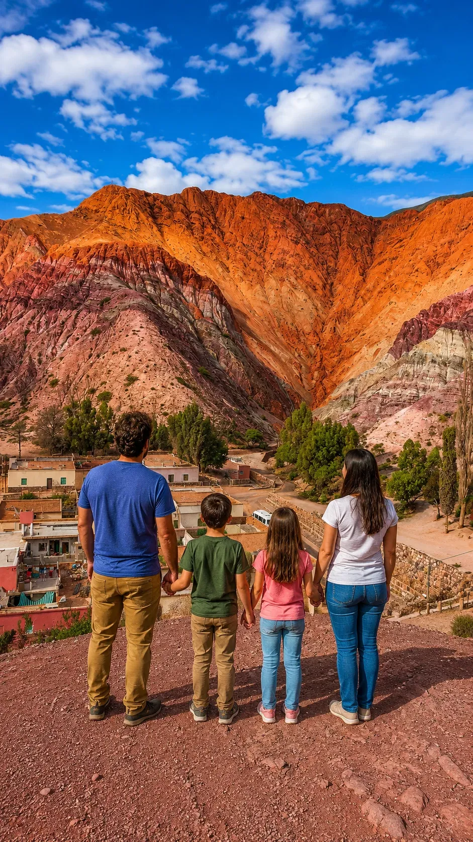 Paisagem de Purmamarca e suas montanhas coloridas